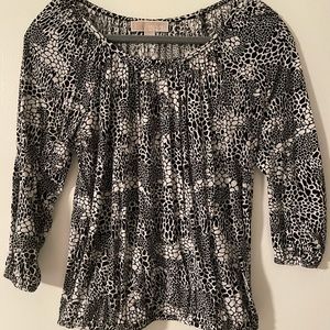 Michael Kors petite top small 3/4 sleeves elastic at the bottom